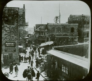 Jeruzalem, binnen de Jaffa-poort, ca. 1880